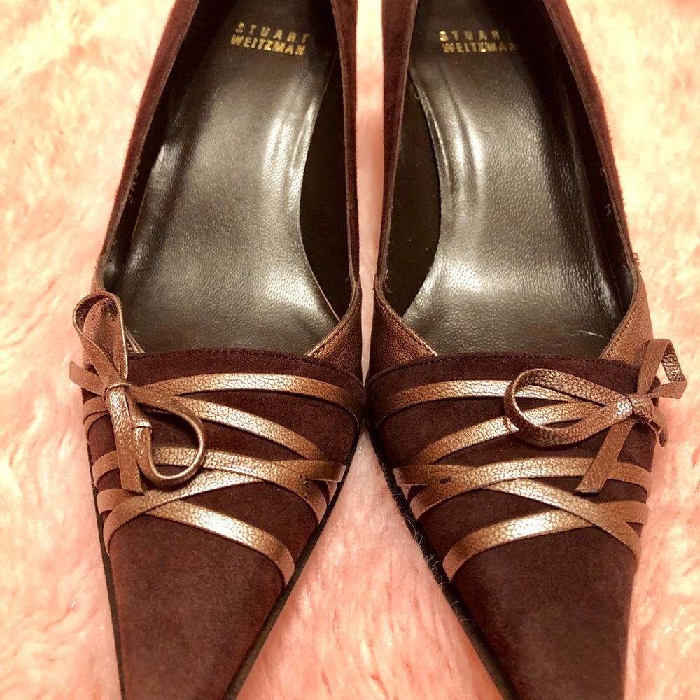 STUART WEITZMAN BROWN SUEDE SHOES - GORGEOUS!